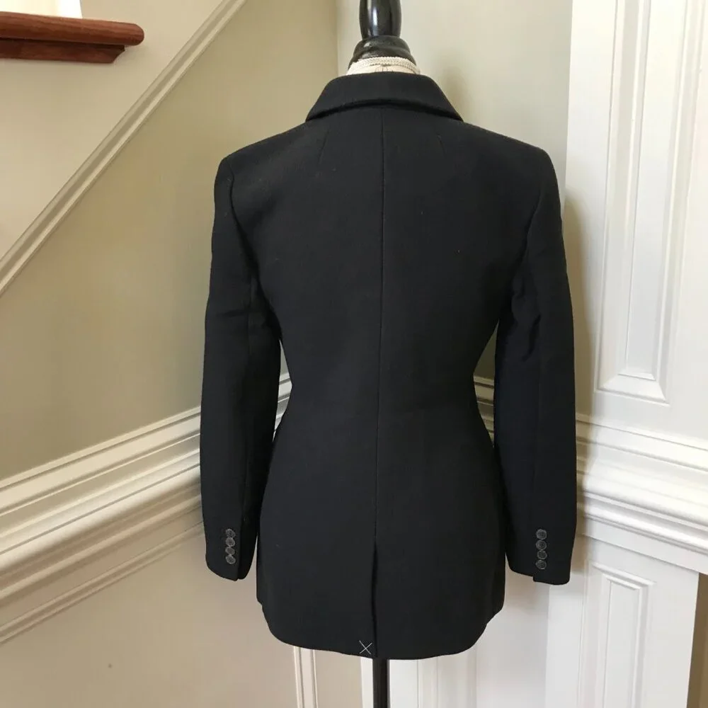 NWT JCrew Evening Blazer Jacket Womens 4 Black Italian Double Cloth Wool BM426